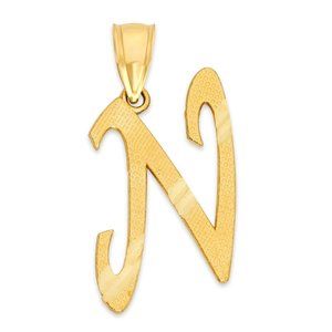 14k Solid Gold Personalized Initial Pendant - Personalized Letter Jewelry Gifts
